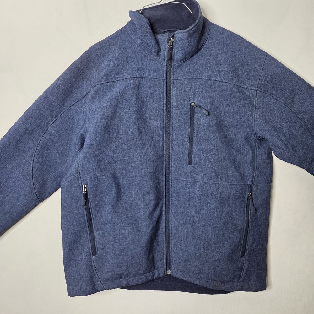 Kirkland Signature Men's Blue Softshell Jacket Full Zip Fleece Lined Large
